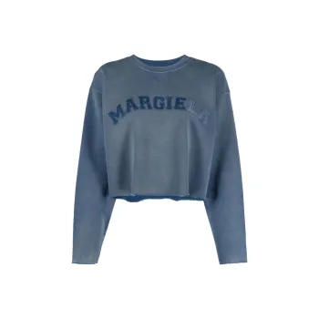 Maison Margiela Glitter Embellished Logo Sweatshirt