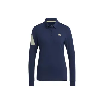 Adidas Aeroready 3-Bar Long Sleeve Polo Shirt Polo Shirt Women's Blue