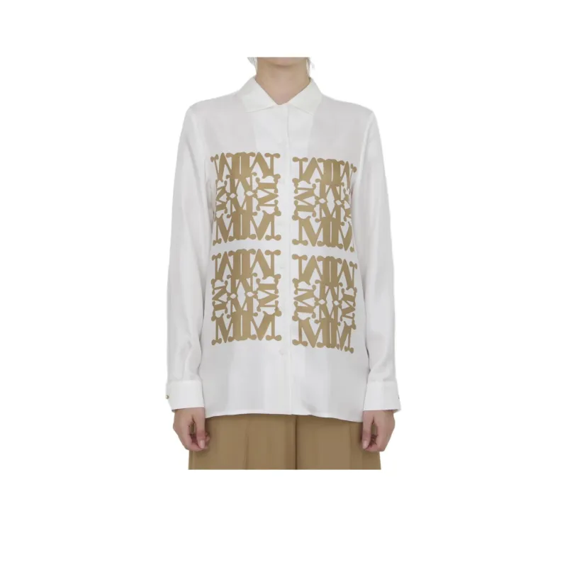 MaxMara Logo Printed Long-Sleeved Shirt-0