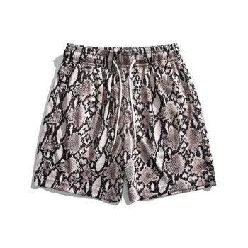 SIL VITIN Casual Shorts Unisex Snakeskin Print
