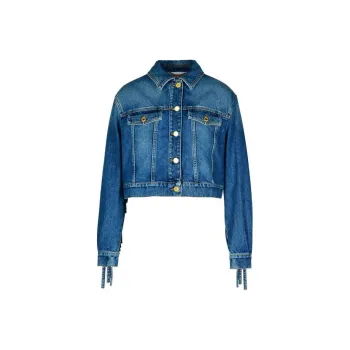 MOSCHINO Fringe Detailed Denim Jacket