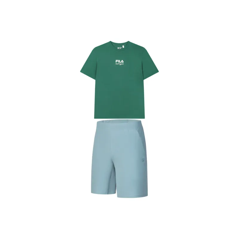 FILA Casual Sportswear Men Midsummer Green+Lark Blue-0