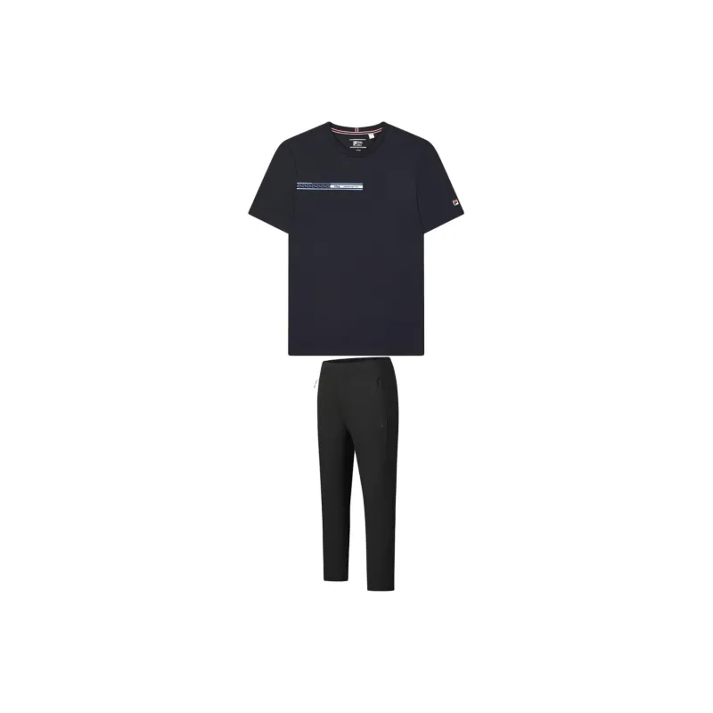 FILA Casual Sportswear Men Legend Blue+Pitch Black-0