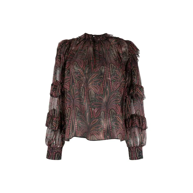 ETRO Semi Sheer Ruffled Blouse-0