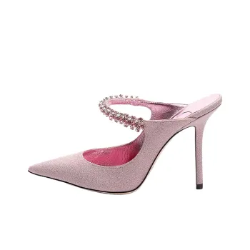Jimmy Choo Bing Closed Toe Slippers 10cm Women's Pink