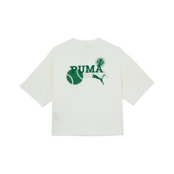 PUMA Drop Shoulder Sleeve T Shirt Women's White