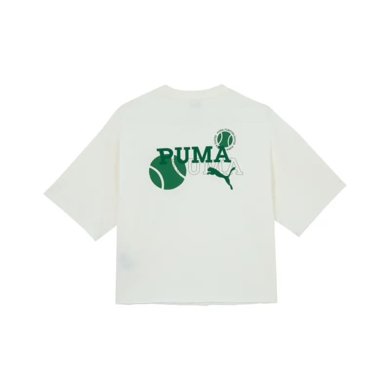 PUMA Drop Shoulder Sleeve T Shirt Women's White-0