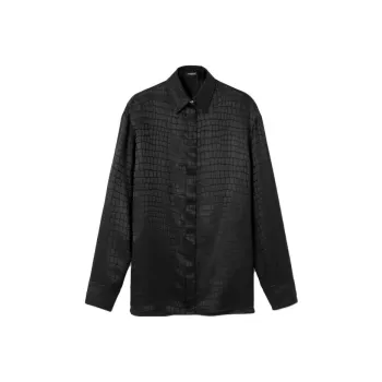 VERSACE Concealed Skinned Shirt 'Black'