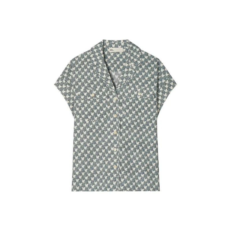 TORY BURCH Allover Printed Poplin Camp Shirt-0