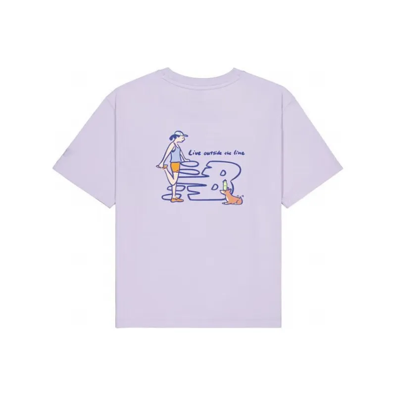 New Balance Drop Shoulder Sleeve T Shirt Women's Purple-0