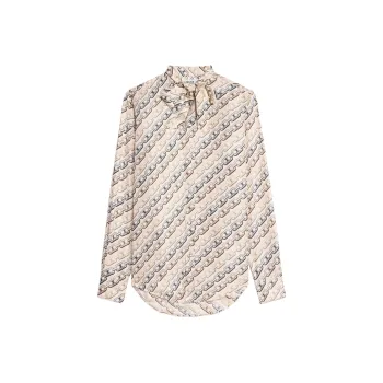 CELINE Romy Lavaliere Shirt In Silk Twill