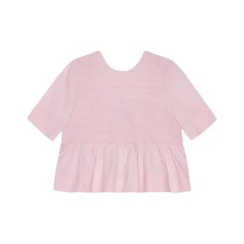 GANNI Smocked-panelling Poplin Blouse