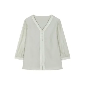 IHIMI SS24 Shirt Women's Light Stone Turquoise