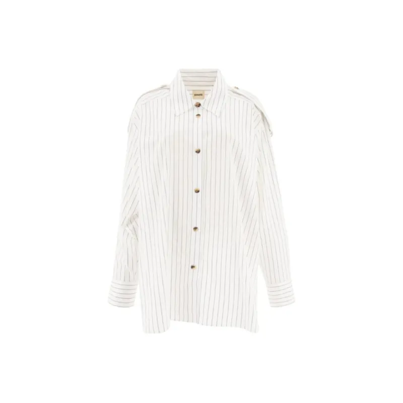 KHAITE Tamal Top 'White/Navy'-0