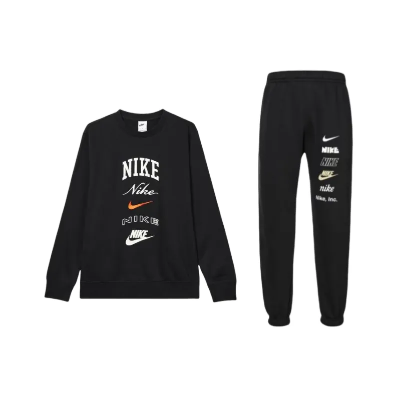Nike Sweatshirt Set Unisex Black-0