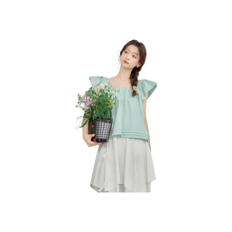 HUASJ Shirts Women's Mint Green-0
