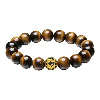 LIU GUI FU JEWELRY Natural Tiger's Eye Stone Bracelets Unisex