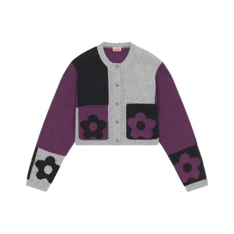 KENZO Boke Flower Checkerboard Cropped Cardigan-0