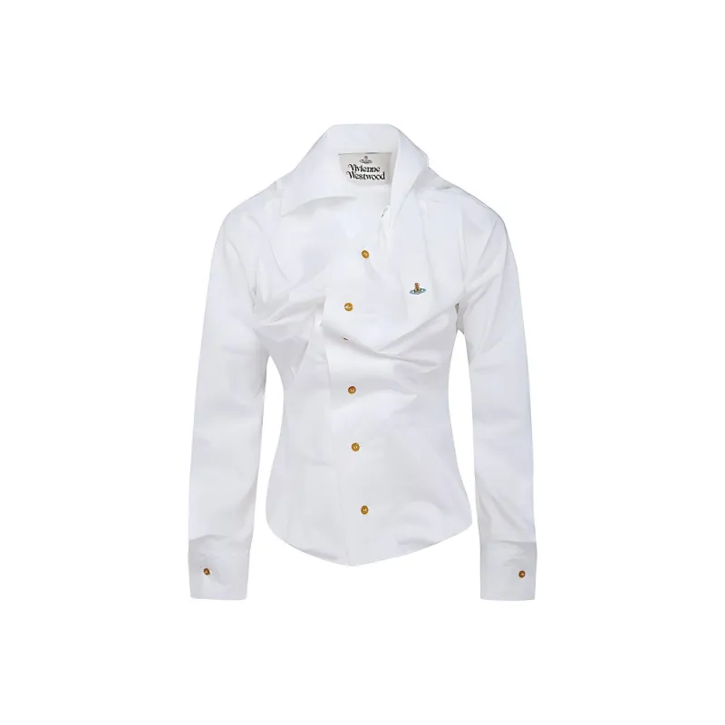 Vivienne Westwood Orb Logo Embroidered Drunken Shirt-0