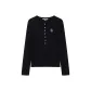 B-Texture Black (Crew Neck with Button-Down Style)