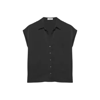 ARITZIA Babaton Parkway Satin Shirt Shirt Women's BLACK/Black