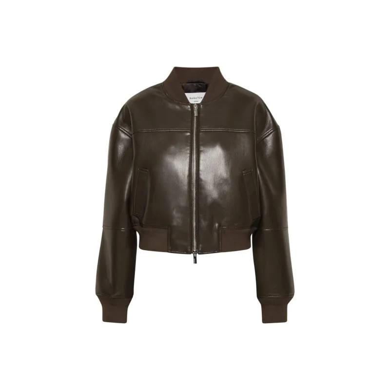 ARITZIA FW24 Babaton Synergy Bomber Jackets Coats Women's Rich Mocha Brown/Deep Mocha Brown-0
