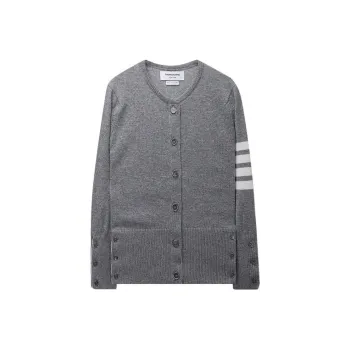 THOM BROWNE 4 Bar Striped Buttoned Cardigan
