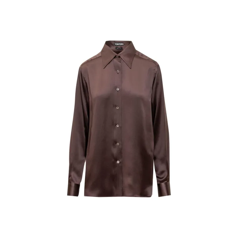 TOM FORD Fluid Charmeuse Satin Shirt-0