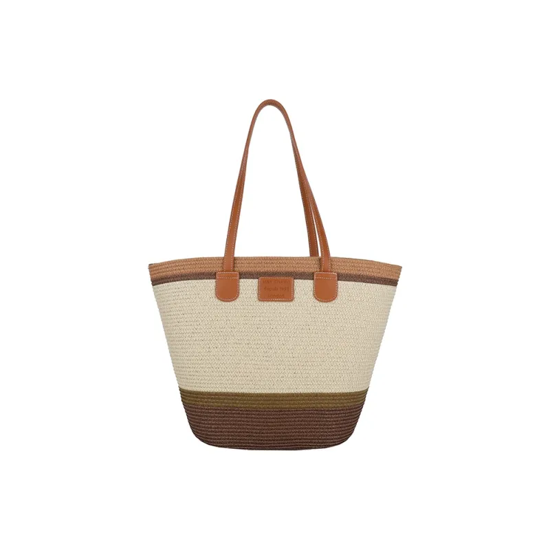 Yalu Straw Woven Shoulder Bag Women's Multicolor-6