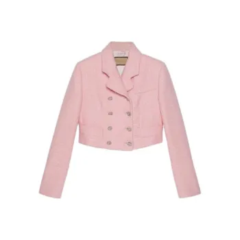 GUCCI Cropped Tweed Jacket With Sequins 'Classic Pink'