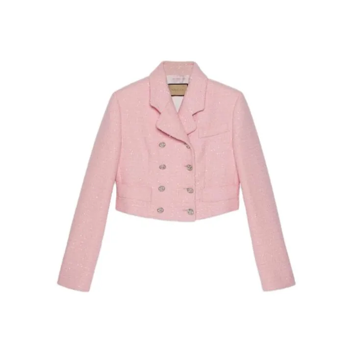 GUCCI Pre Owned 2010s Cropped Tweed Jacket-0