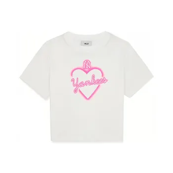 MLB MLB SS23 Heart Heart Series Regular T Shirt Women's Ivory
