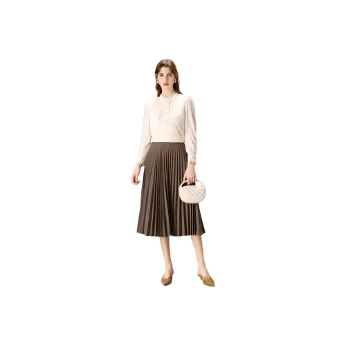 FENHONGMALI Shirts Women's Ecru