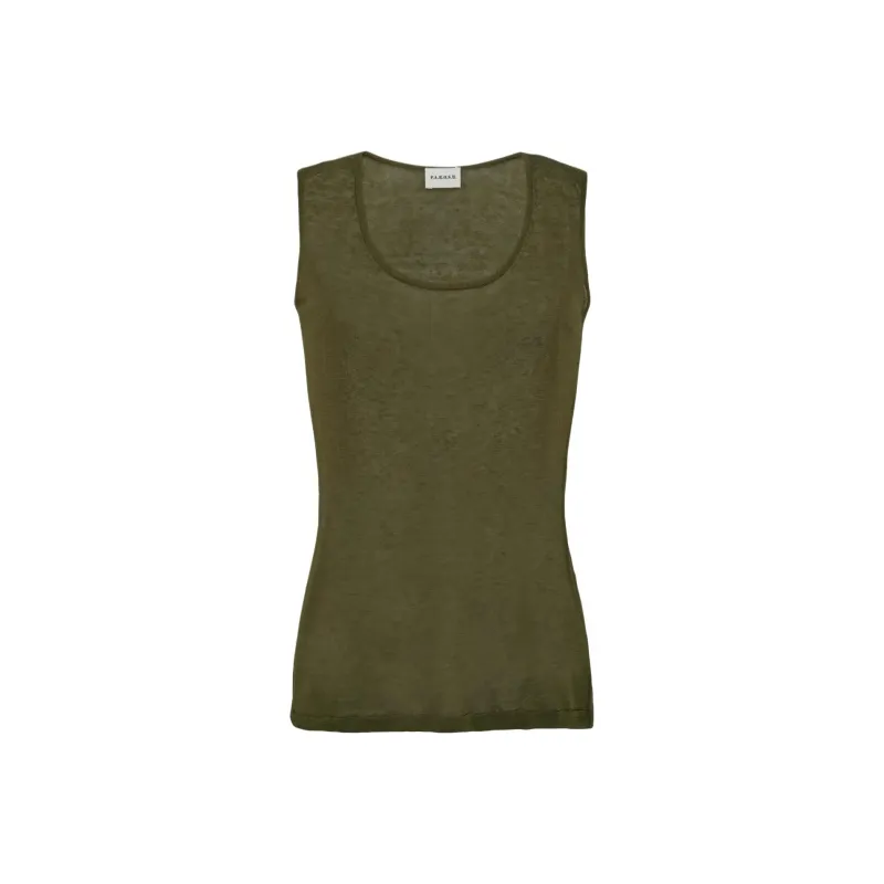 PAROSH SS25 Tank Top Women's Olive Green-0