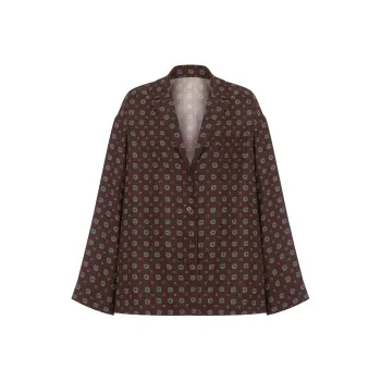MOSCHINO Satin Tie Printed Shirt