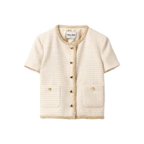 MIU MIU stepping Coats Women's Beige