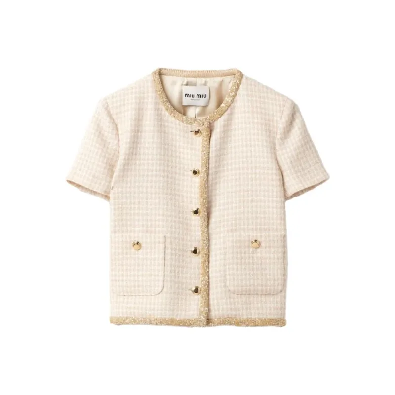 MIU MIU Jackets Coats Women's Beige-0