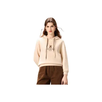 FENHONGMALI Sweatshirt Women's Ecru