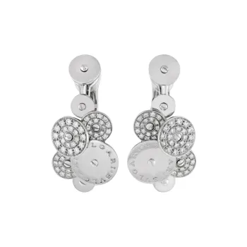 BVLGARI 18K White Gold Cicladi Diamond Clip on Earrings
