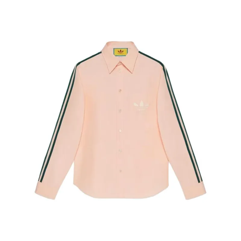 Adidas Originals X GUCCI Adidas X GUCCI Co branded Series Shirts Women's Pink-0
