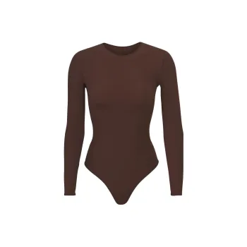 Skims Swim Long Sleeve One Piece Cocoa