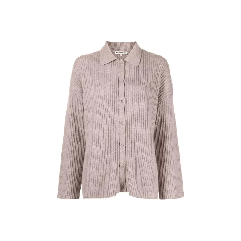 Reformation Fantino Cashmere Collared Cardigan-0