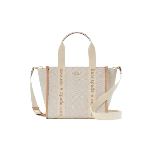 Kate Spade Canvas Bag, Tote Bag, Shopping Bag, Shoulder Bag, Crossbody Bag, Handbag Small Size Women's Beige & Brown