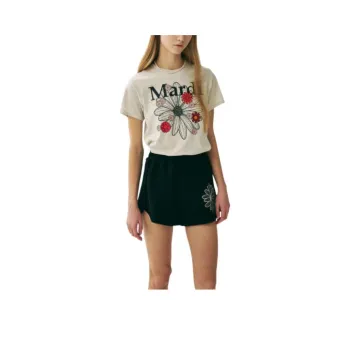 MARDI MERCREDI T Shirt Women's Oat Black Korean Style