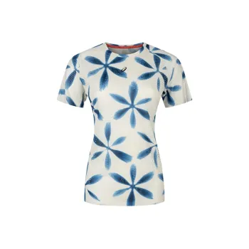 Asics Women's Running Raglan Sleeve T Shirt Women's Beige/Blue