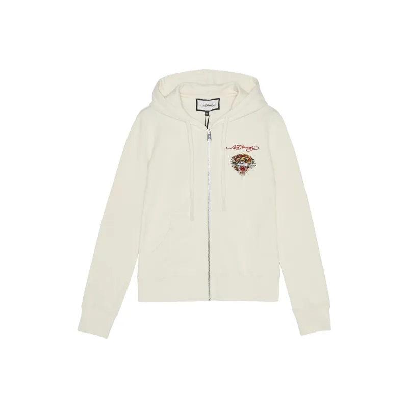 Ed Hardy Classic Classic Series Sweatshirts Women's Ivory White-0