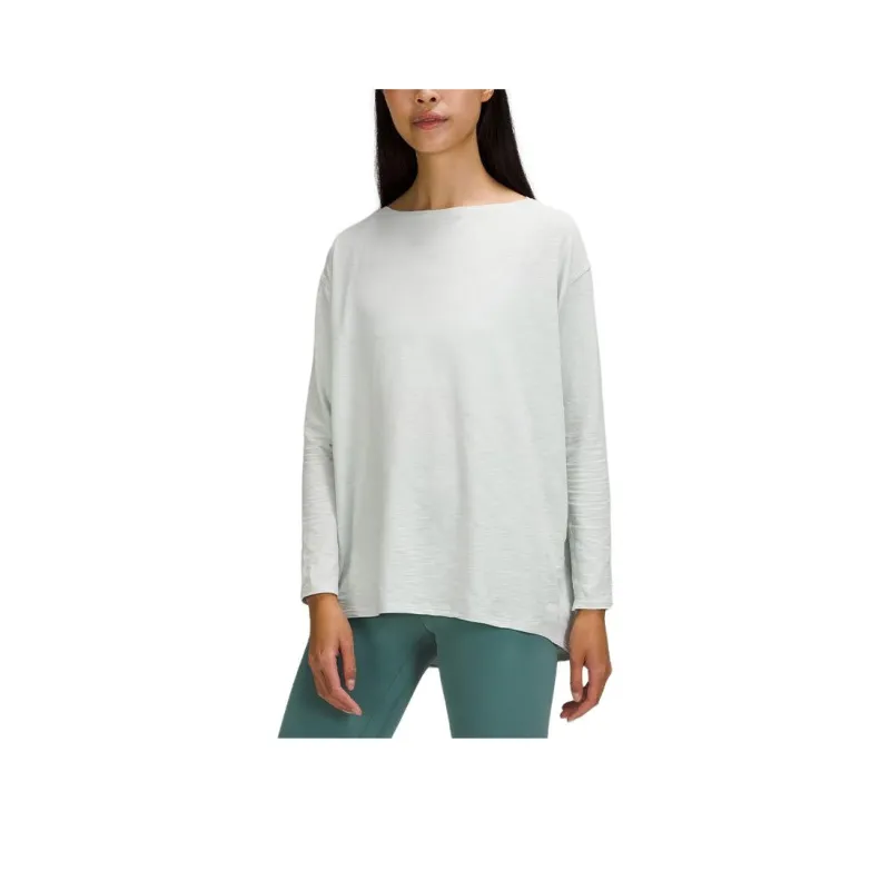 Lululemon Back In Action Drop Shoulder Sleeve T Shirt Women's Ocean Air Color-0
