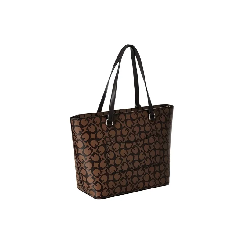 GUESS Coated Canvas Tote Bag Shopping Bag Handbag Shoulder Bag Women's Cocoa-1
