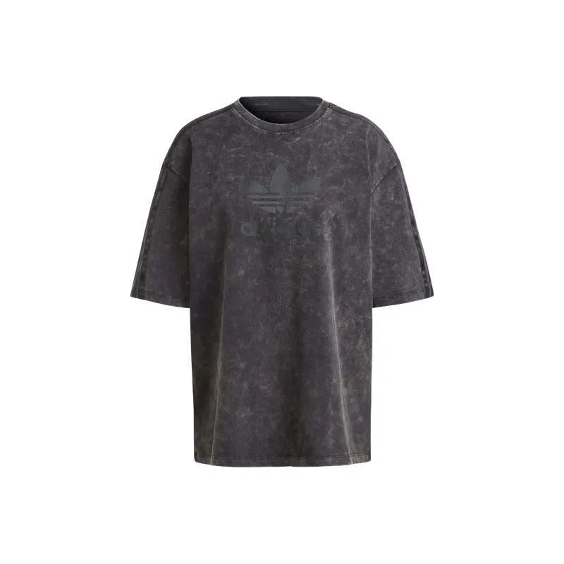 Adidas Women's Washed Out Boyfriend Fit T Shirt Black-0