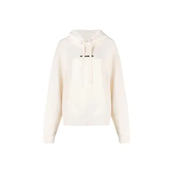 JIL SANDER + Logo Printed Drawstring Hoodie